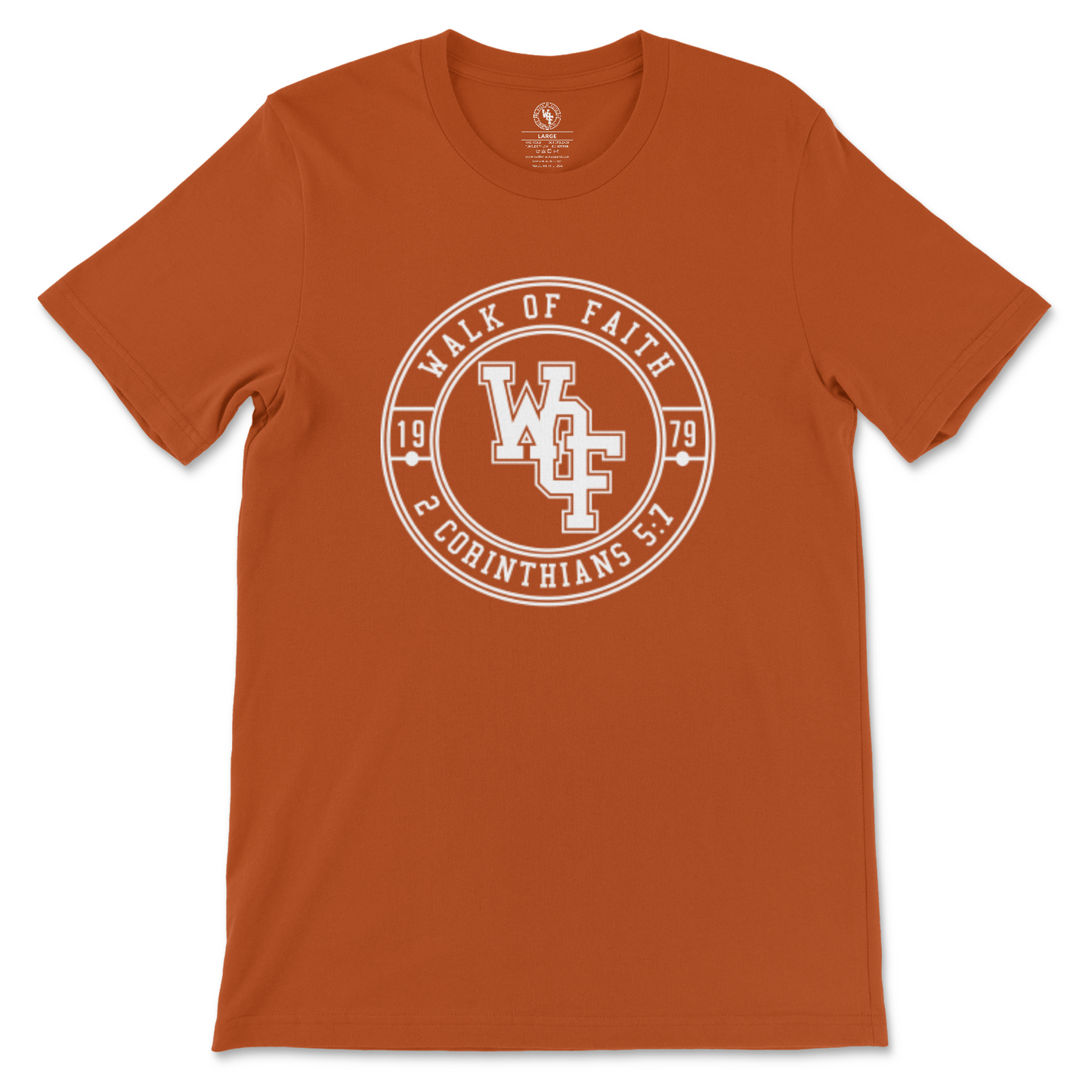 "WALK OF FAITH" T-SHIRT IN BURNT ORANGE